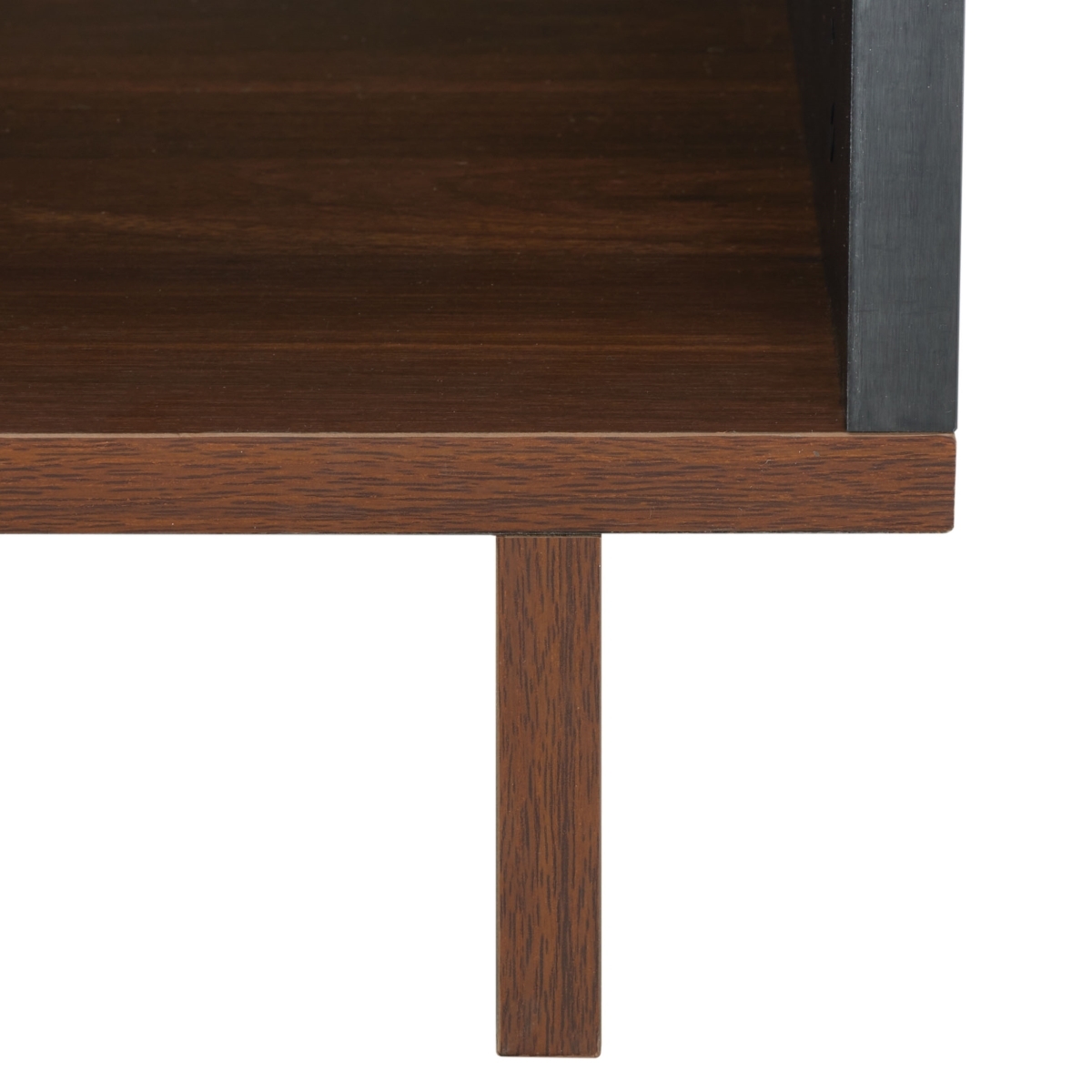 Merrick Media Stand - Walnut / Black - Safavieh - Image 3