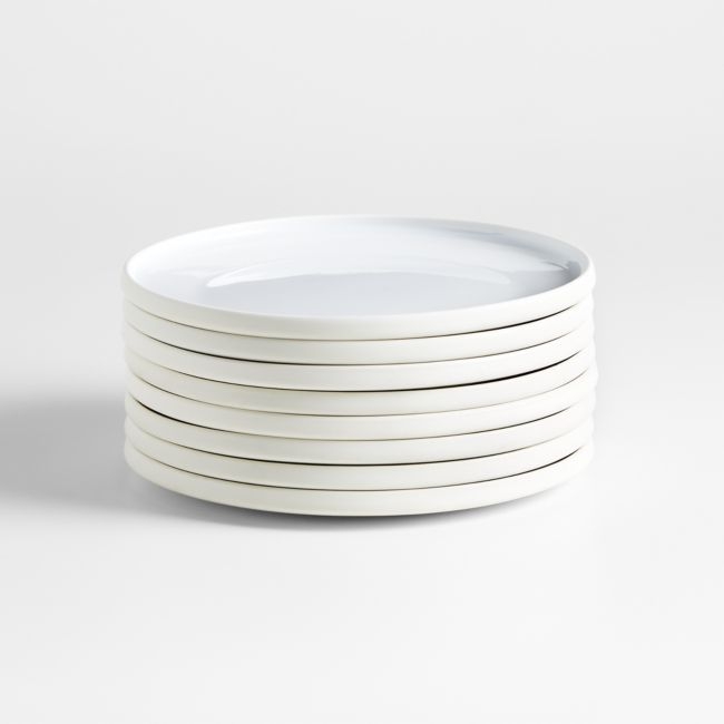 Tour White Porcelain Salad Plates, Set of 8 - Image 0