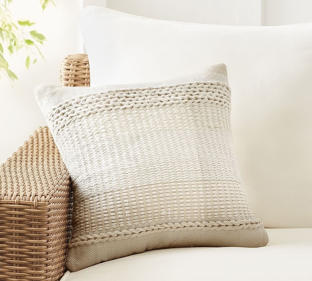 Arlan Textured Indoor/Outdoor Pillow, 18" x 18", Bisuqe - Image 0