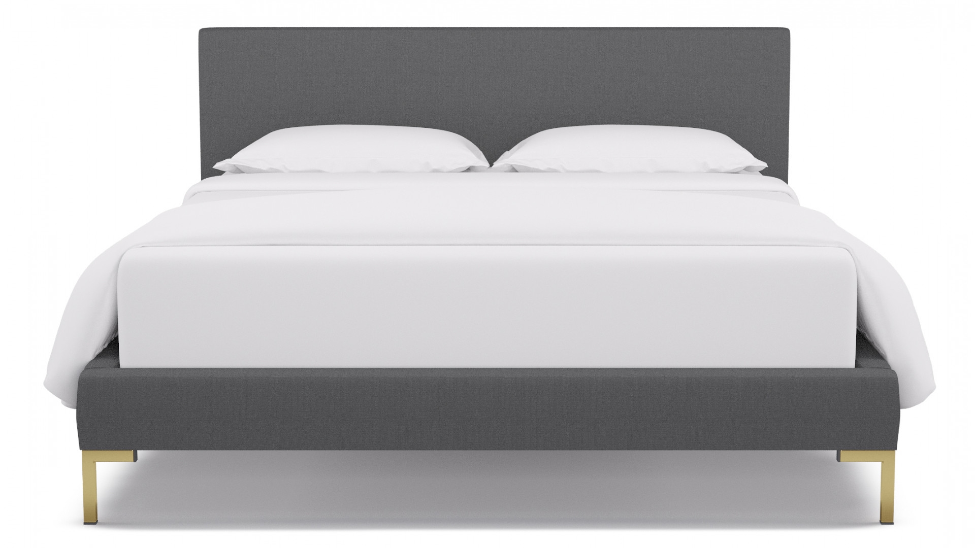 Modern Platform Bed | Queen | Grey Linen - Image 0