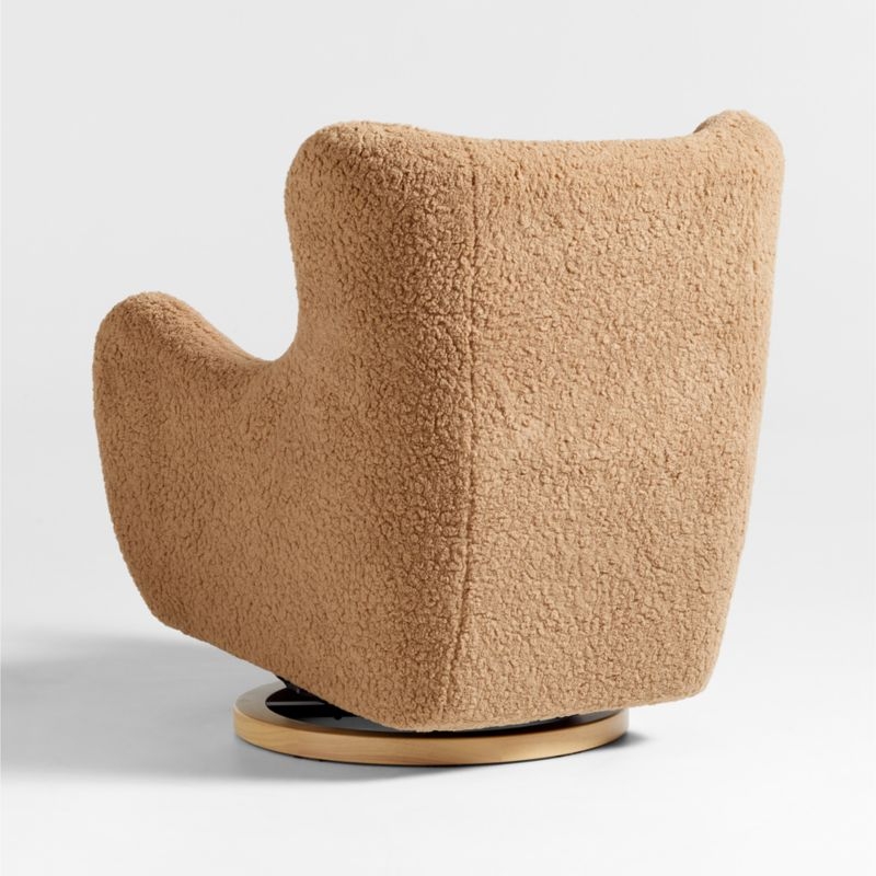 Babyletto x Nursery Works Solstice Brown Shearling Nursery Glider Chair - Image 3