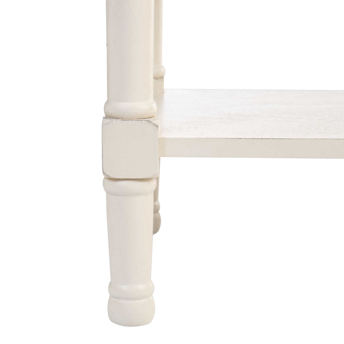 Peyton 1 Drawer Accent Table - Distressed White - Safavieh - Image 4