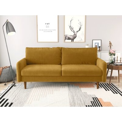 71.65" Velvet Round Arm Sofa - Image 0