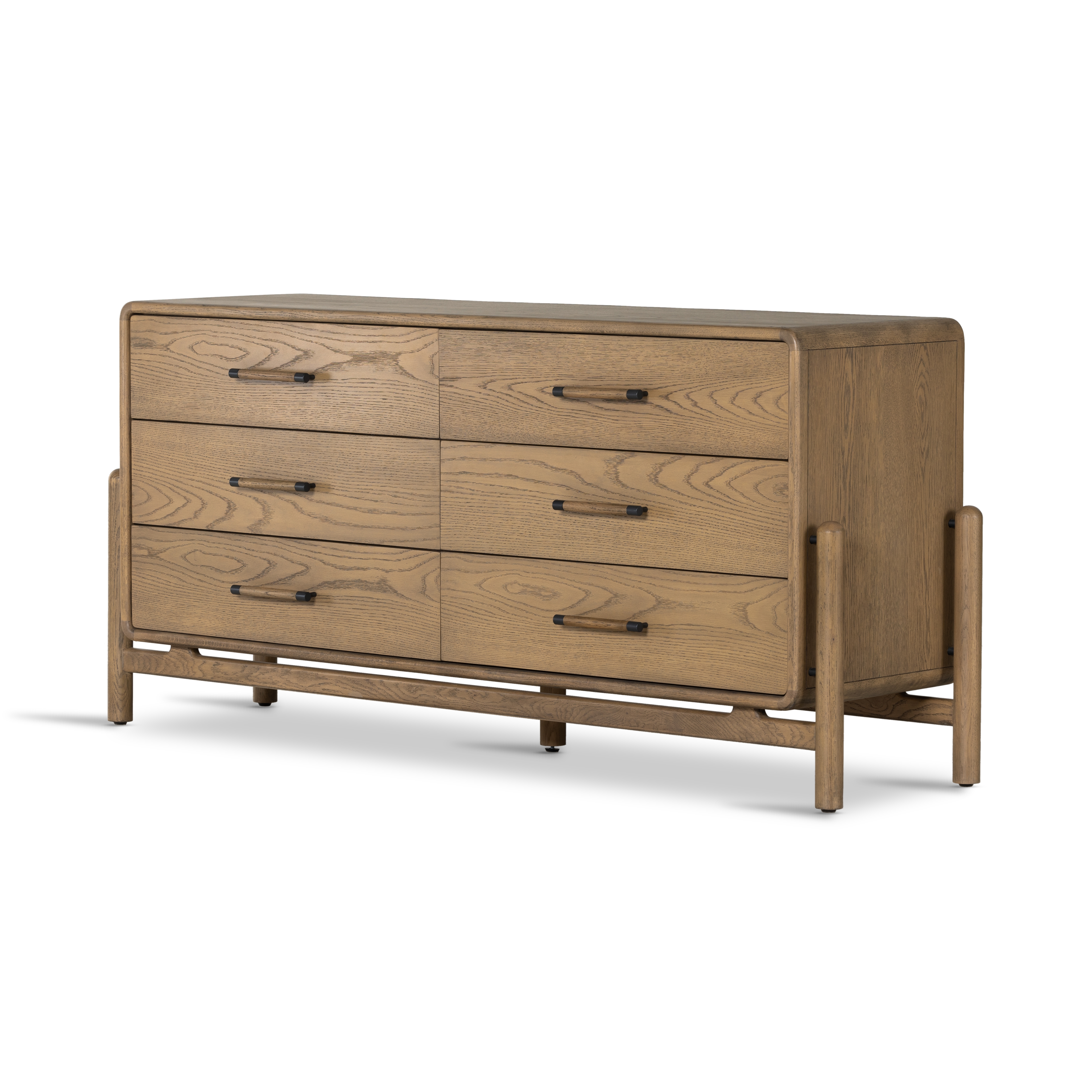 Caroline 6 Drawer Dresser-Smoked Oak - Image 0