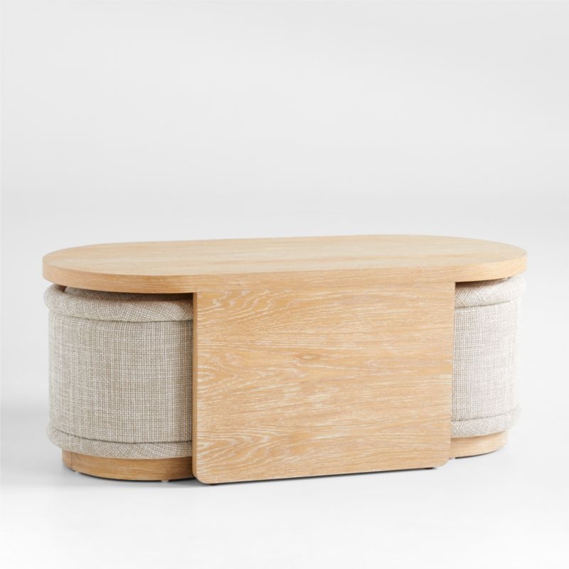 Union Oval Nesting Coffee Table with Stools - Image 1