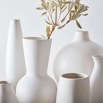 Pure White Ceramic Vase, Raindrop - Image 2