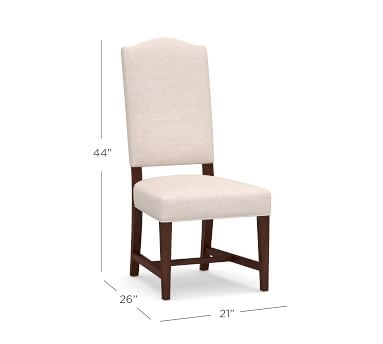 Ashton Upholstered Non-Tufted Dining Side Chair, Ash Brown Frame, Chenille Basketweave Taupe - Image 3