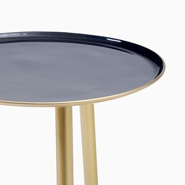 Jett Blue Enamel & Brass Side Table - Image 2