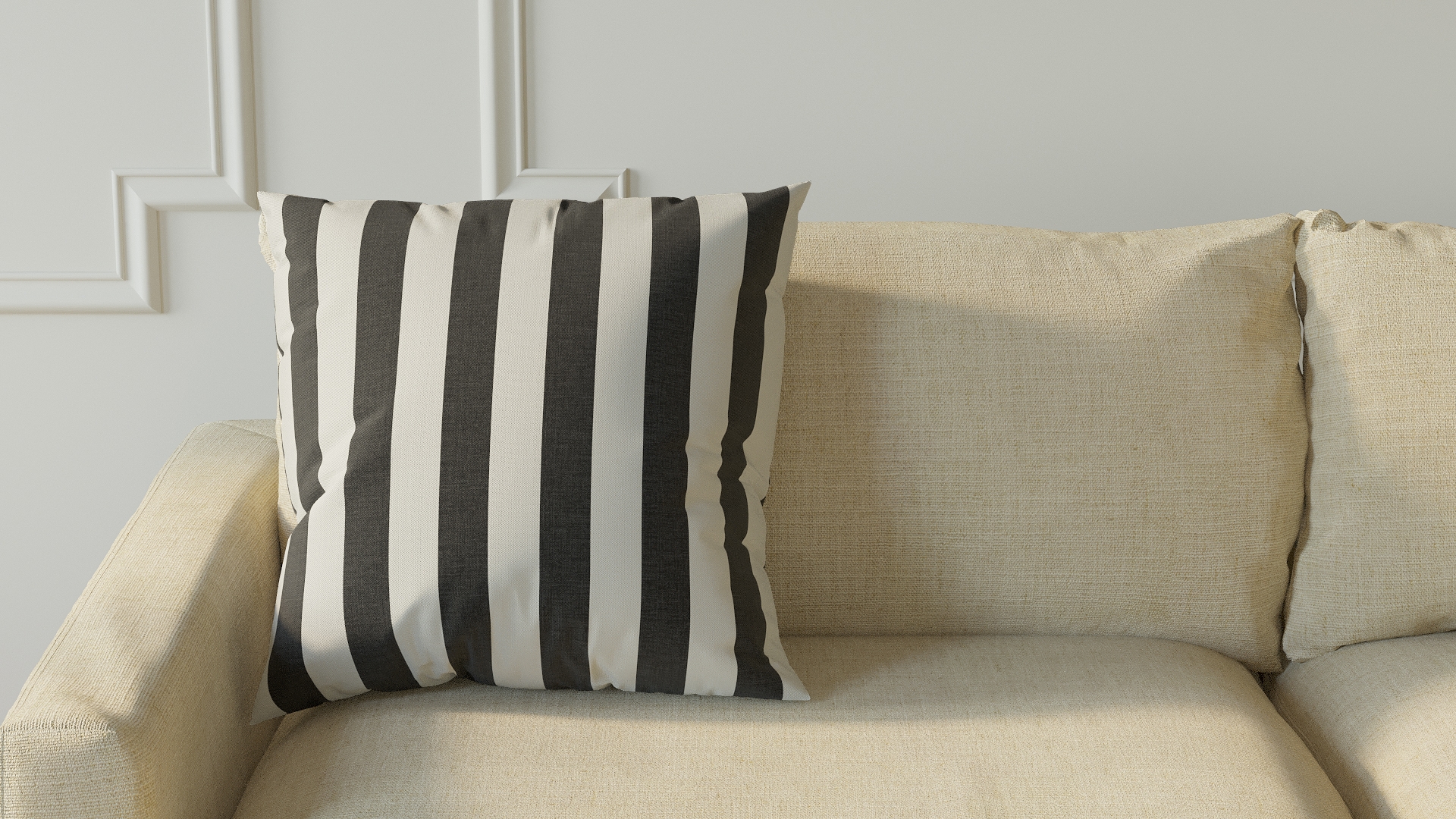 Throw Pillow 20", Ink Cabana Stripe, 20" x 20" - Image 2
