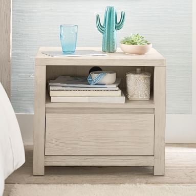 Costa Nightstand, Weathered White, In-Home - Image 1