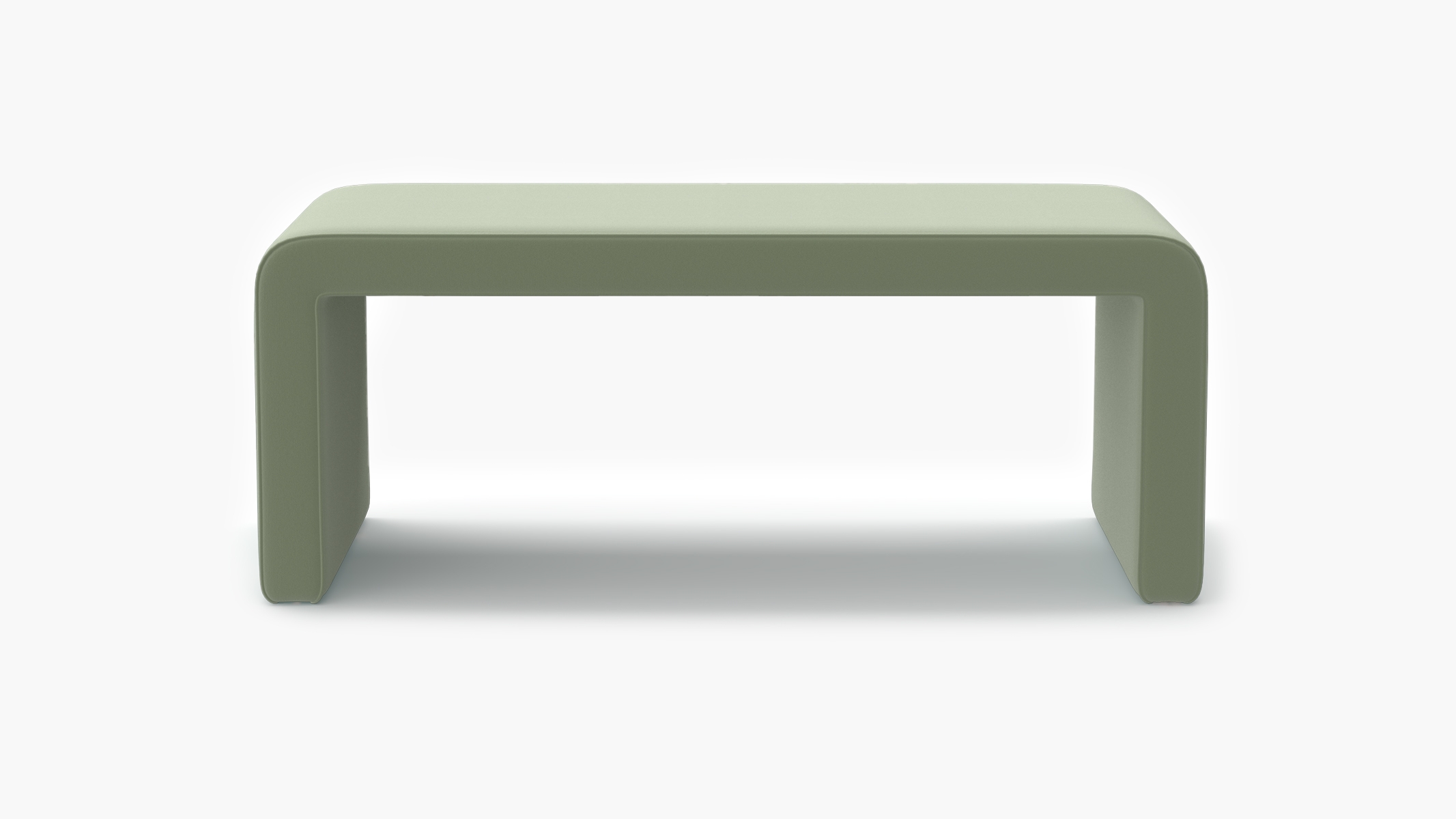 Waterfall Bench, Celadon Performance Plush Velvet - Image 0