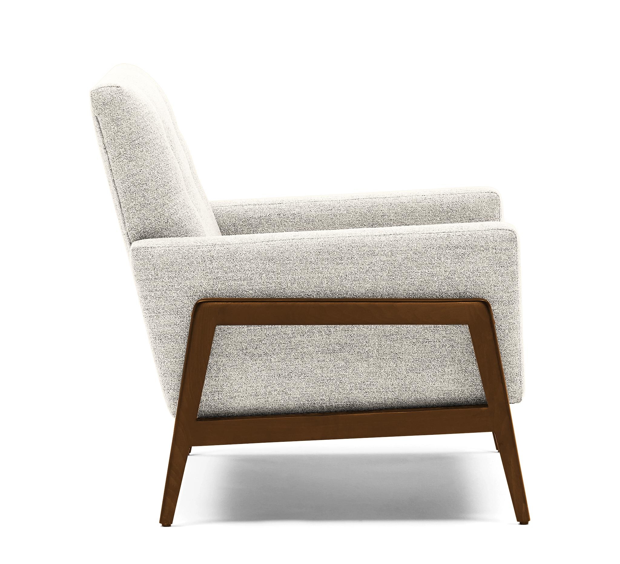 White Clyde Mid Century Modern Chair - Tussah Snow - Mocha - Image 2