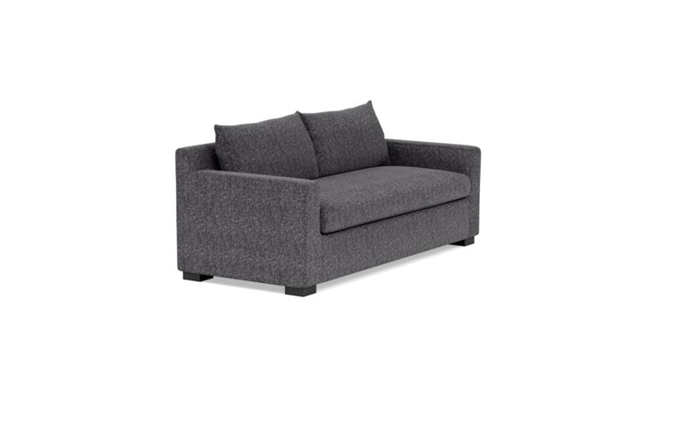 Sloan Sleeper Sleeper Sofa with Black Pepper Fabric, double down blend cushions, and Painted Black legs - Image 1