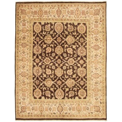 One-of-a-Kind Allahna Hand-Knotted 2010s Chobi Brown/Gold 8' x 9'9" Wool Area Rug - Image 0