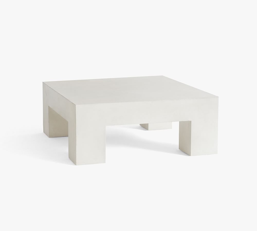 Pomona Concrete Chunky Leg Coffee Table, White Speckle - Image 0