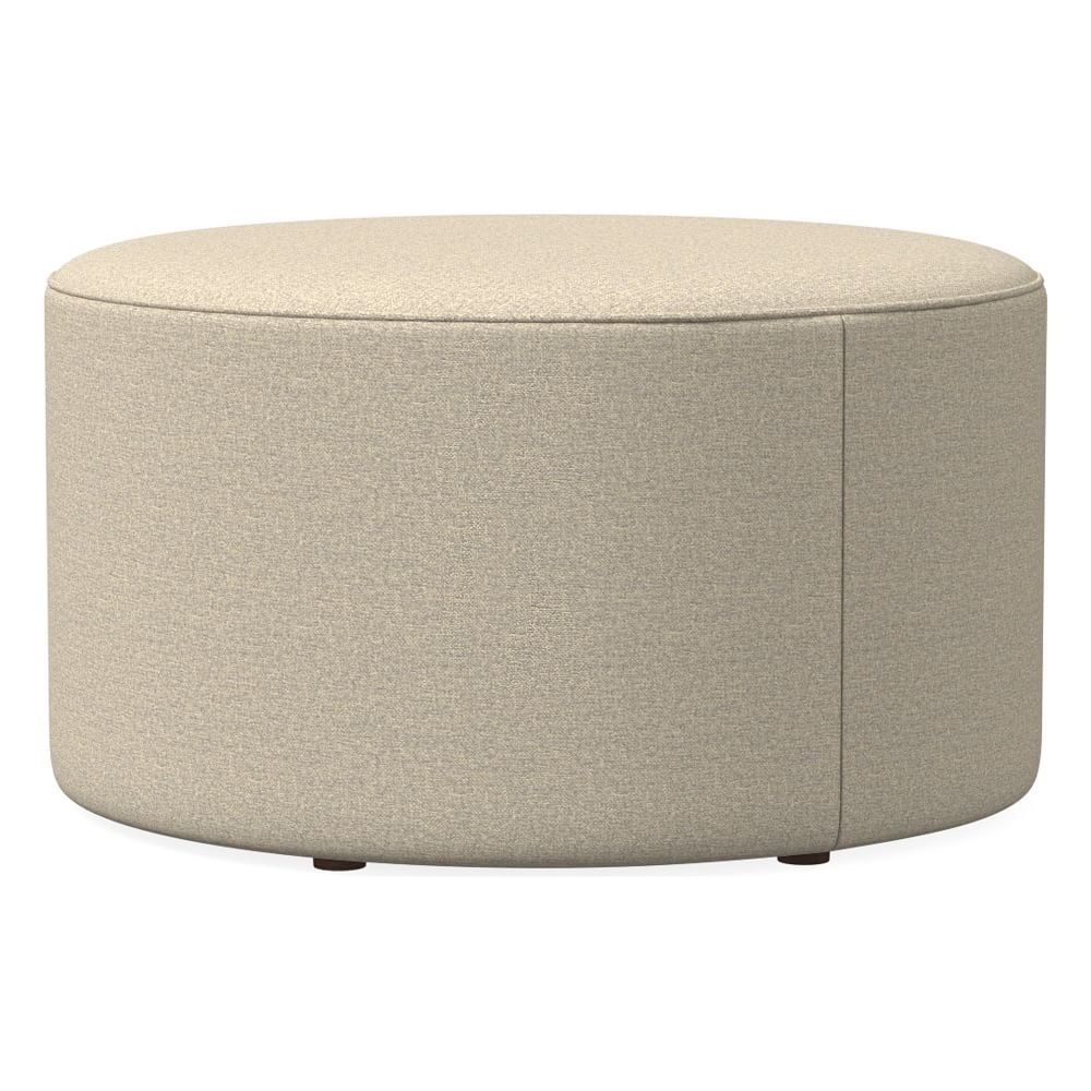 Isla Large Ottoman, Poly, Chenille Tweed, Dove, Concealed Supports - Image 0