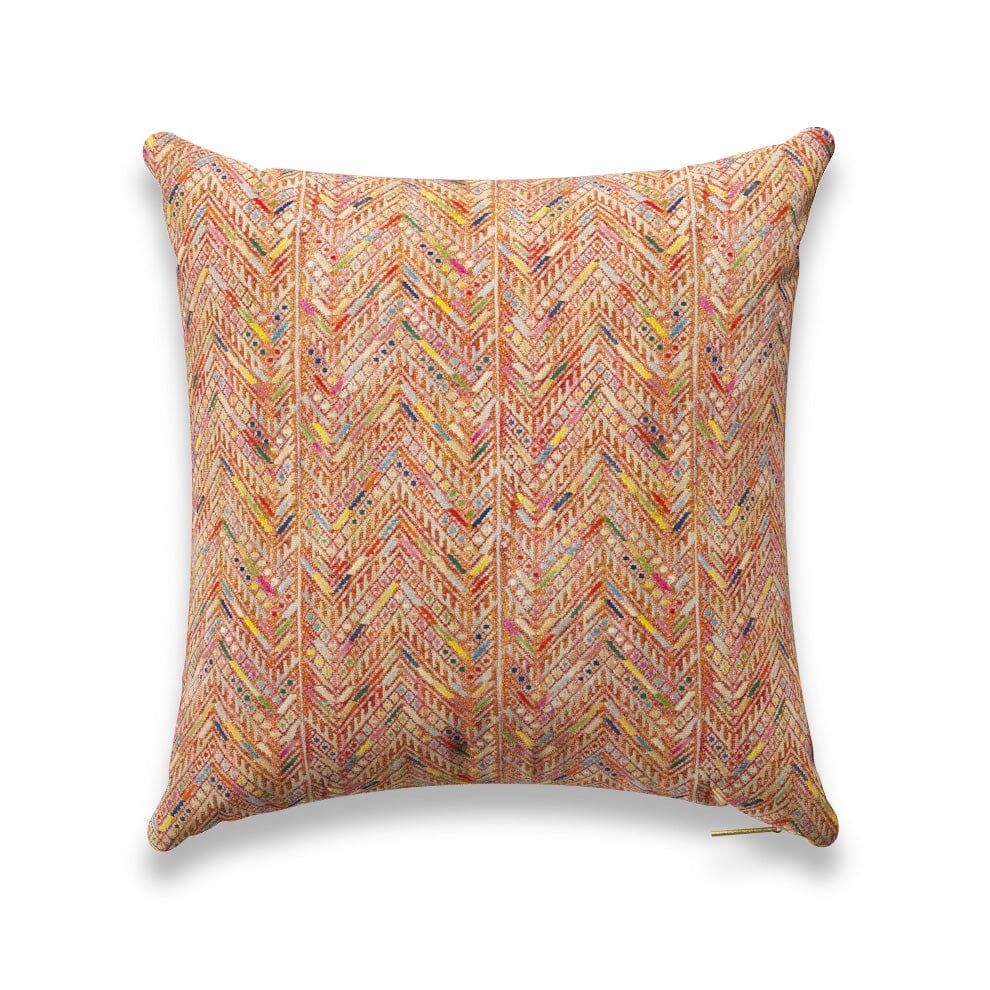 Salmon Herringbone Huipil Pillow by St. Frank | Orange | 16" W x 12" H | Linen - Image 1