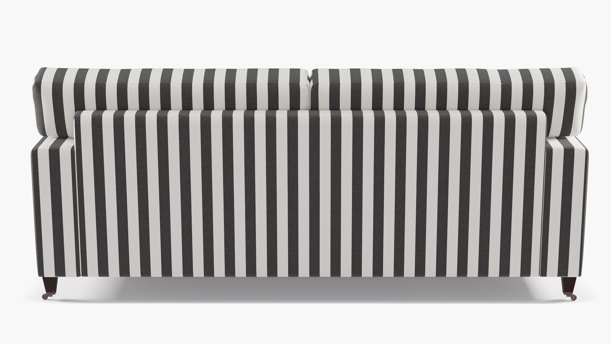 Classic Sofa, Ink Cabana Stripe, Espresso with Antique Brass Caster - Image 3