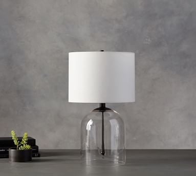 Aria Dome Table Lamp with Small Straight Sided Gallery Shade, Bronze/White - Image 2