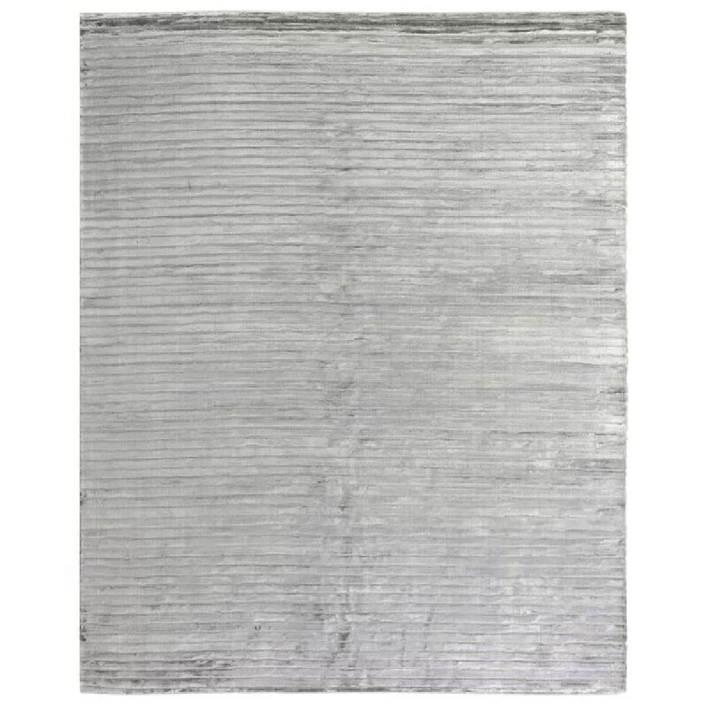 EXQUISITE RUGS High Low Striped Hand-Loomed Aqua Area Rug - Image 0