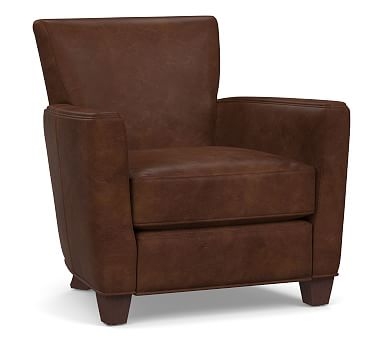 Irving Square Leather Power Tech Recliner, Polyester Wrapped Cushions, Vegan Java - Image 0