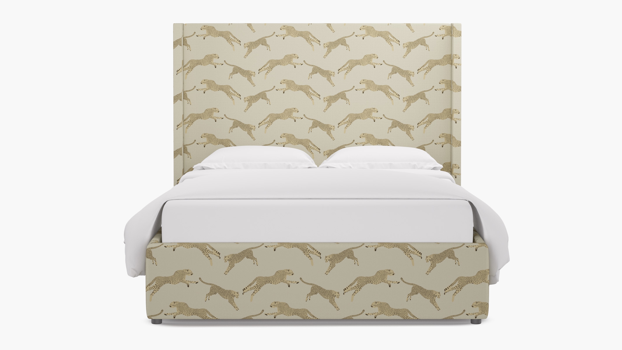 Modern Wingback Bed, Desert Cheetah, Twin - Image 0