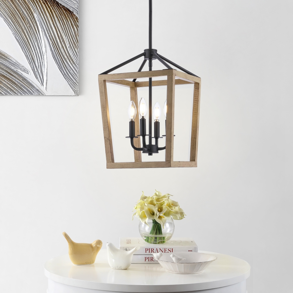 Valdis 4Lt 12 Inch Pendant - Natural/Black - Image 5