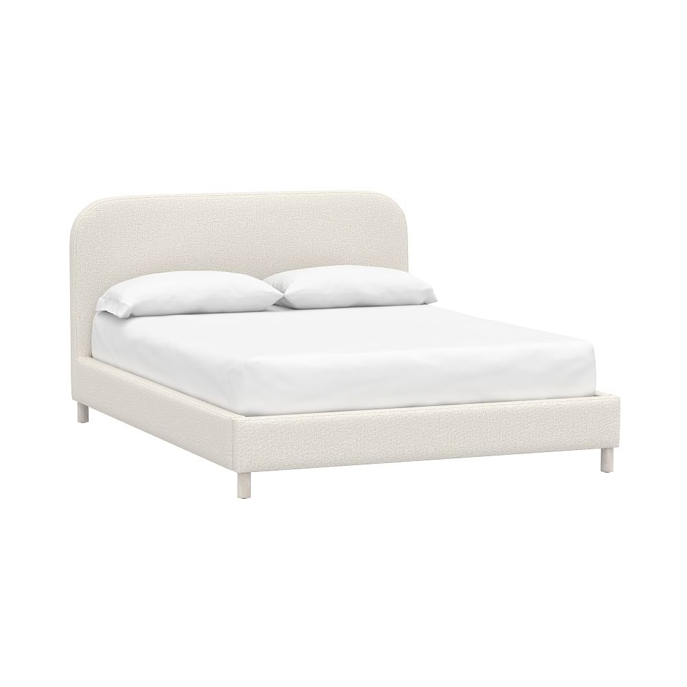 Miller Platform Upholstered Bed, Queen, Tweed Ivory - Image 0