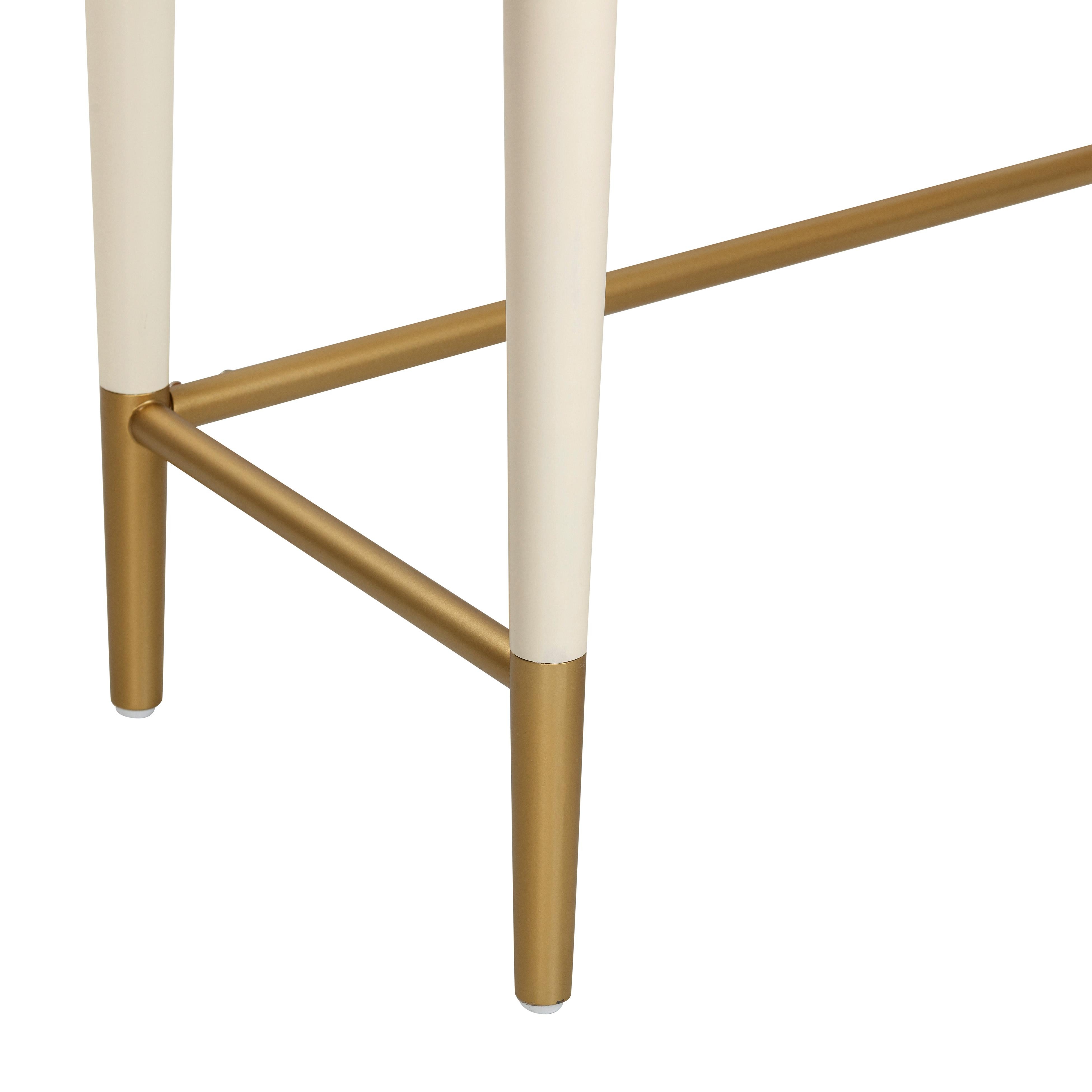 Penelope Cream Vegan Leather Wrapped Vanity Desk - Image 7