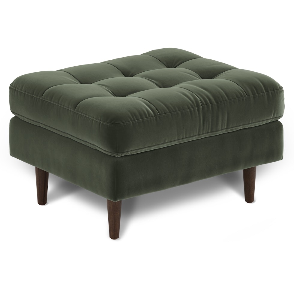 Sven 30" Velvet Ottoman - Plush Pacific Green - Image 0