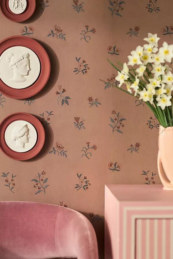 Lovers Bloom Sugar Honey Tiny Floral Brown Wallpaper - Image 0