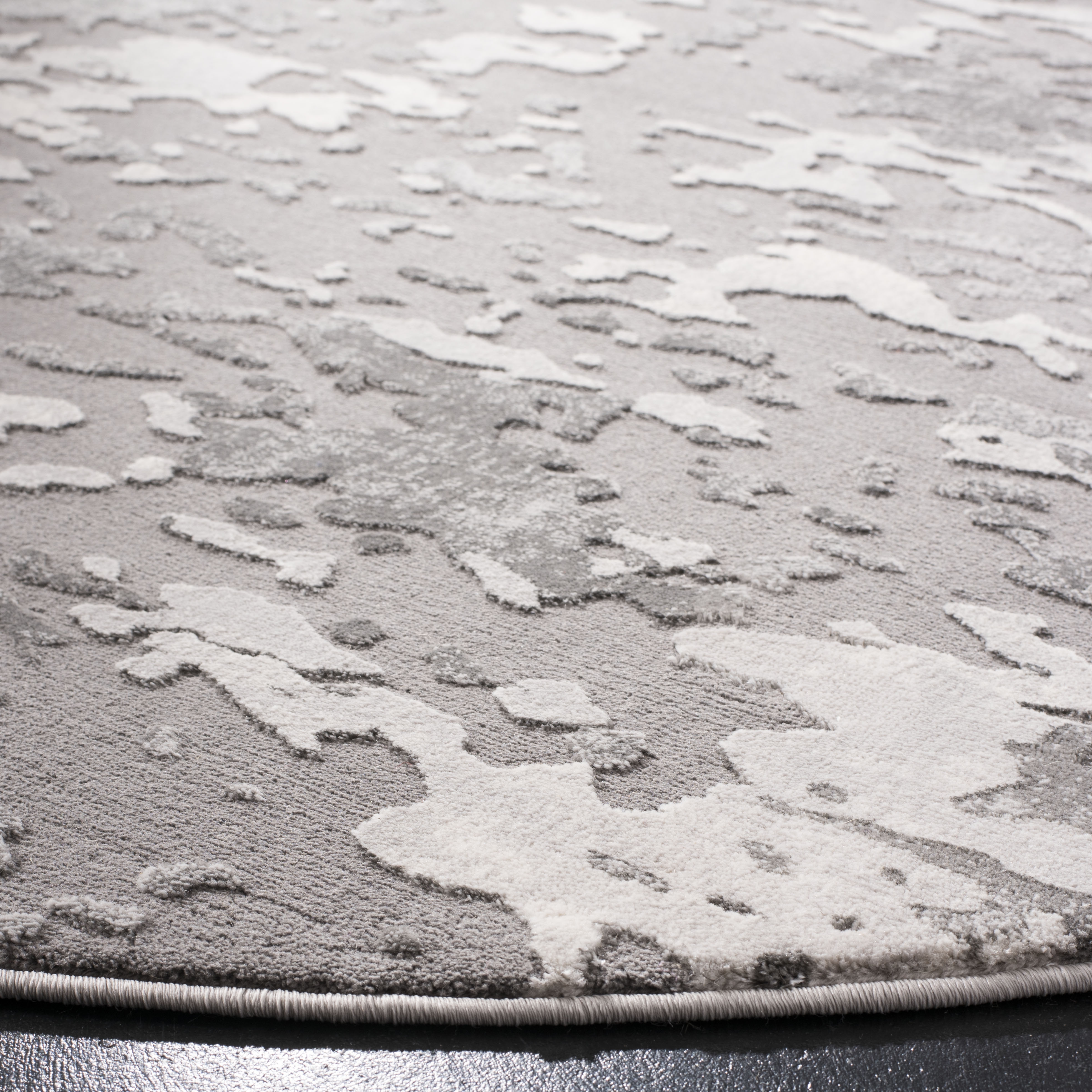 Arlo Home Woven Area Rug, LUR184F, Grey/Light Grey,  6' 7" X 6' 7" Round - Image 2