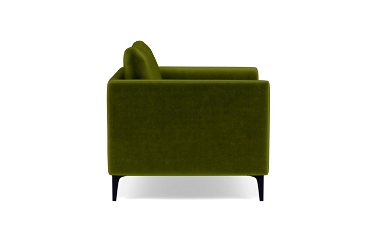 Owens Accent Chair with Green Moss Fabric and Matte Black legs - Image 2