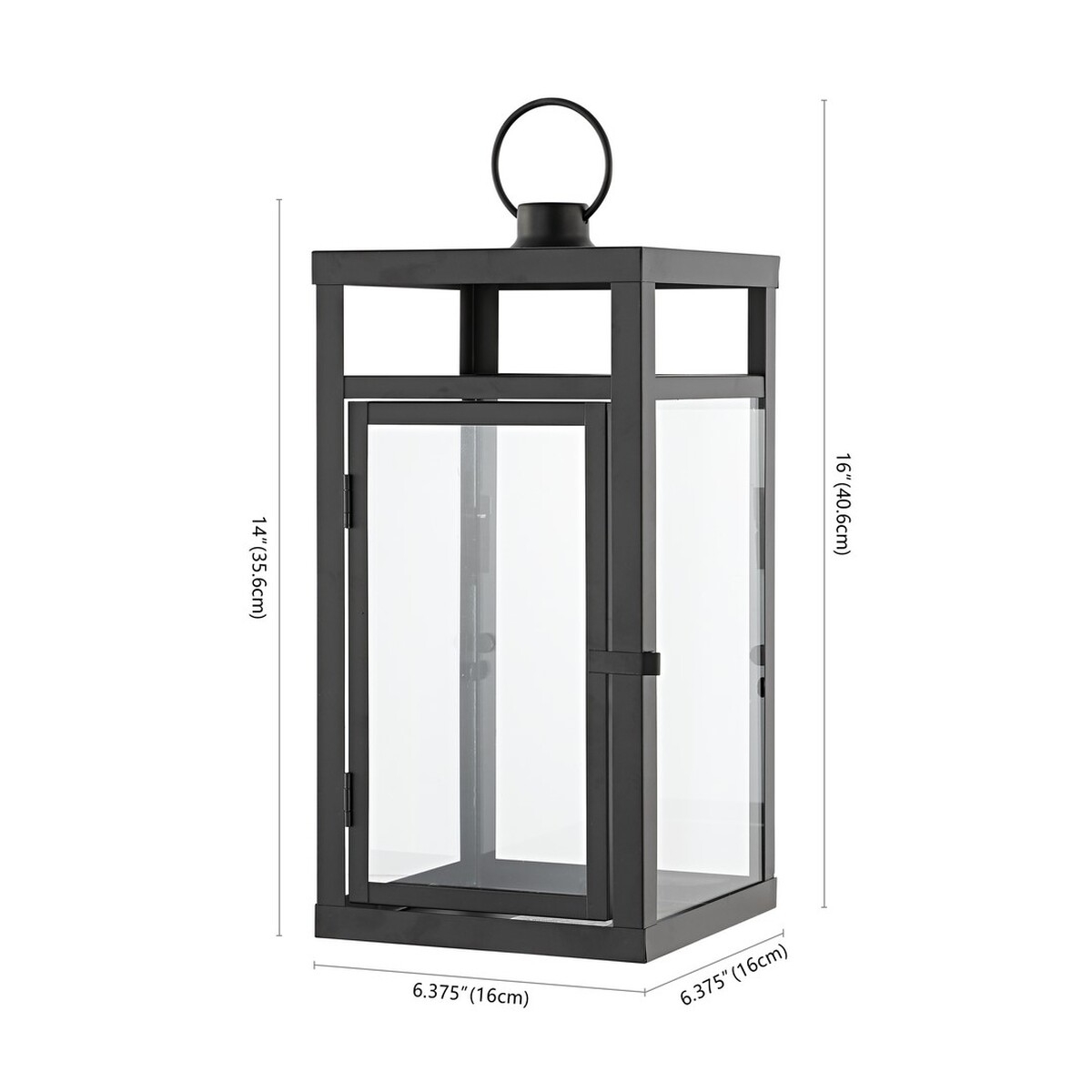 Fraleigh 16" Outdoor Lantern - Black - Safavieh - Image 0