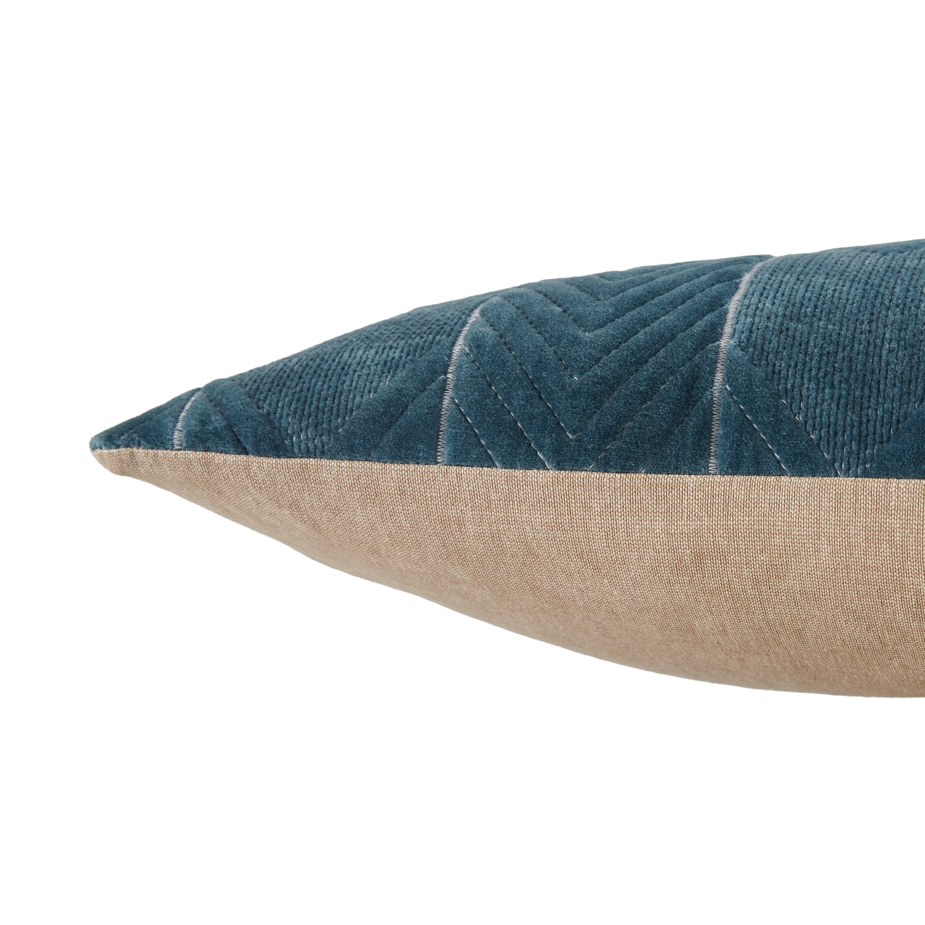 Art Deco Weave Lumbar Pillow, Blue, 24" x 16" - Image 2