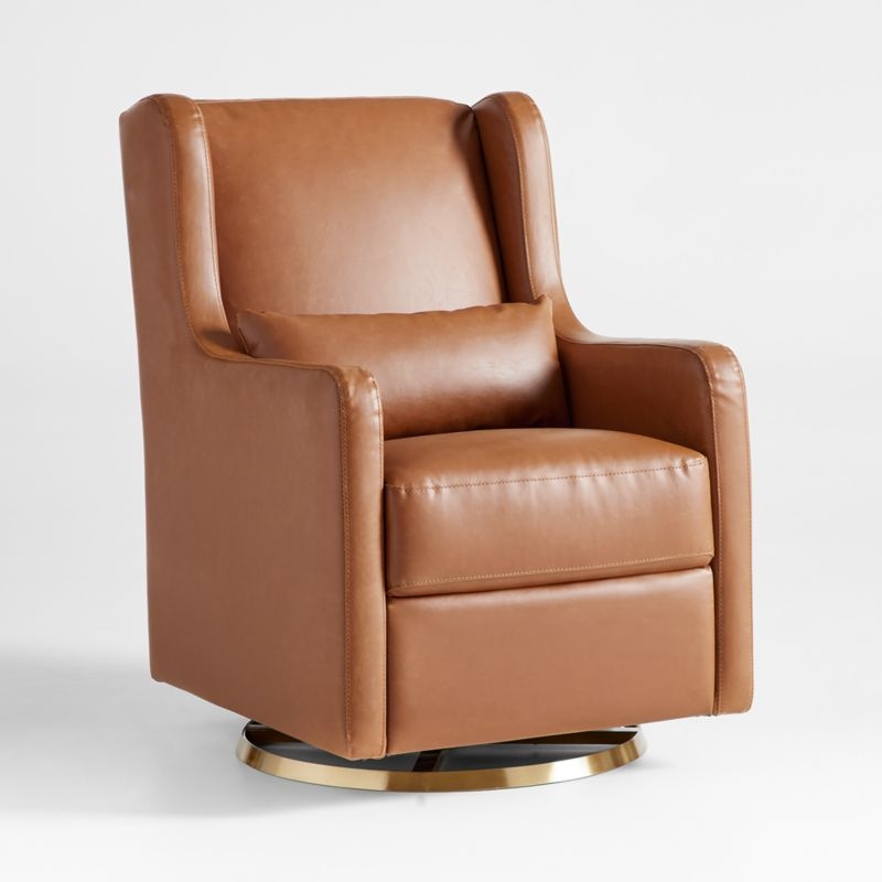 Wally Tan Vegan Leather Nursery Glider Chair - Image 3