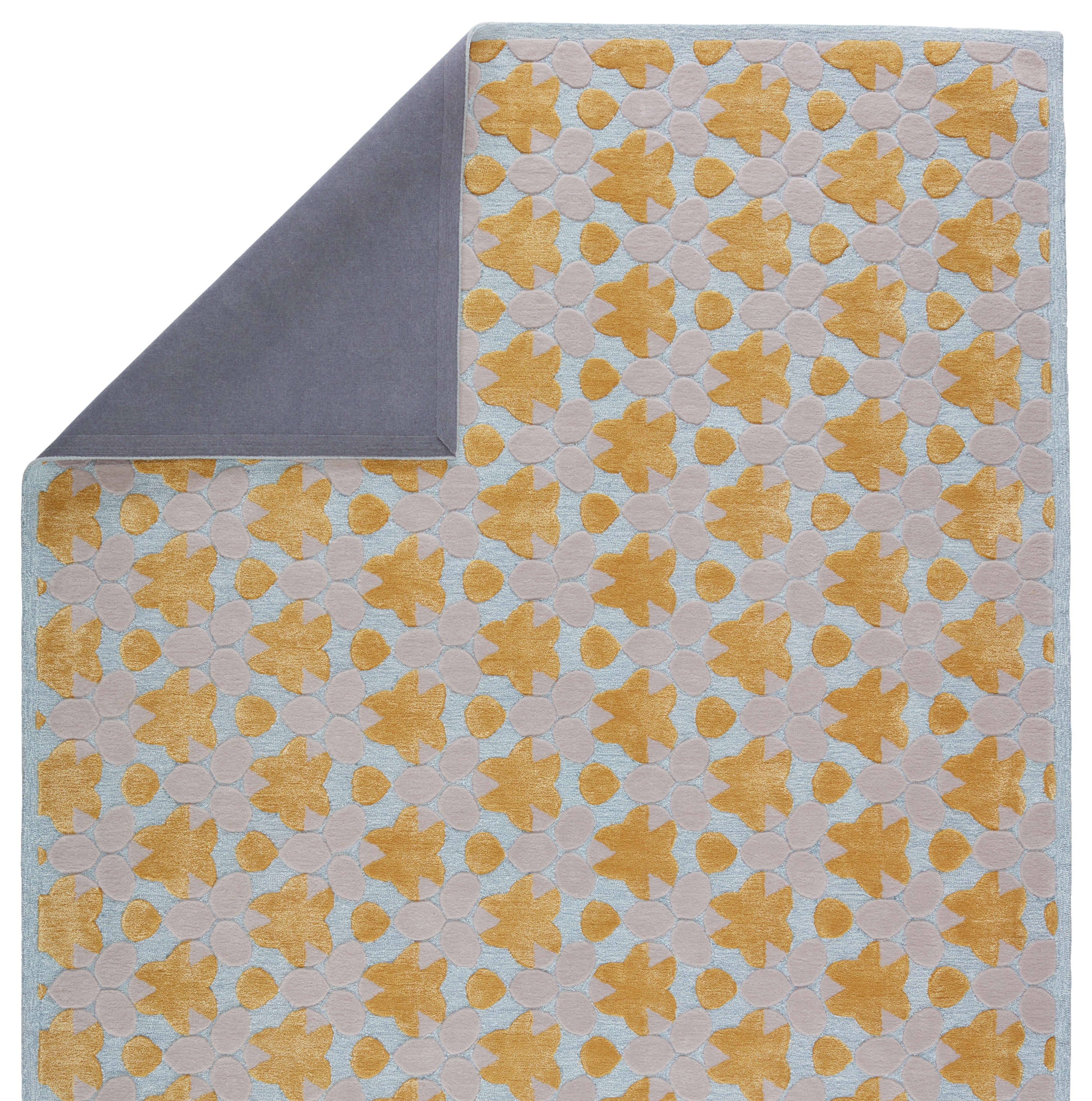 Floral Canvas Handmade Trellis Yellow/ Light Gray Area Rug (10'X14') - Image 2