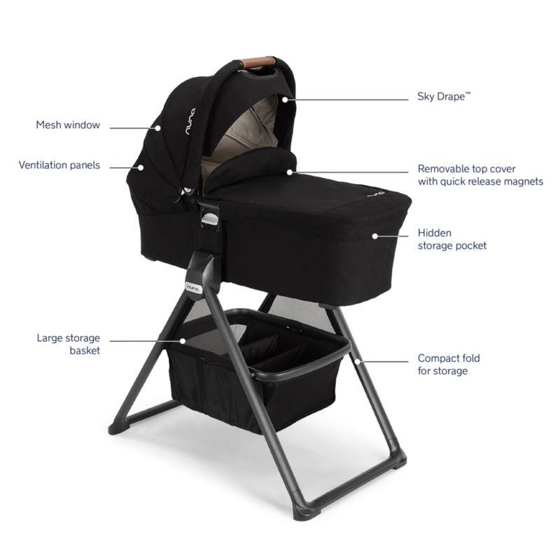 Nuna ® MIXX ™ Series Black Caviar Portable Baby Bassinet + Stand - Image 6