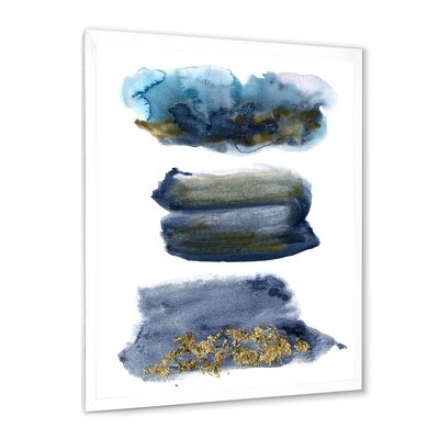 Aquatic Abstracts Clouds With Golden Touches - Modern Canvas Wall Art Print-FDP37324 - Image 0