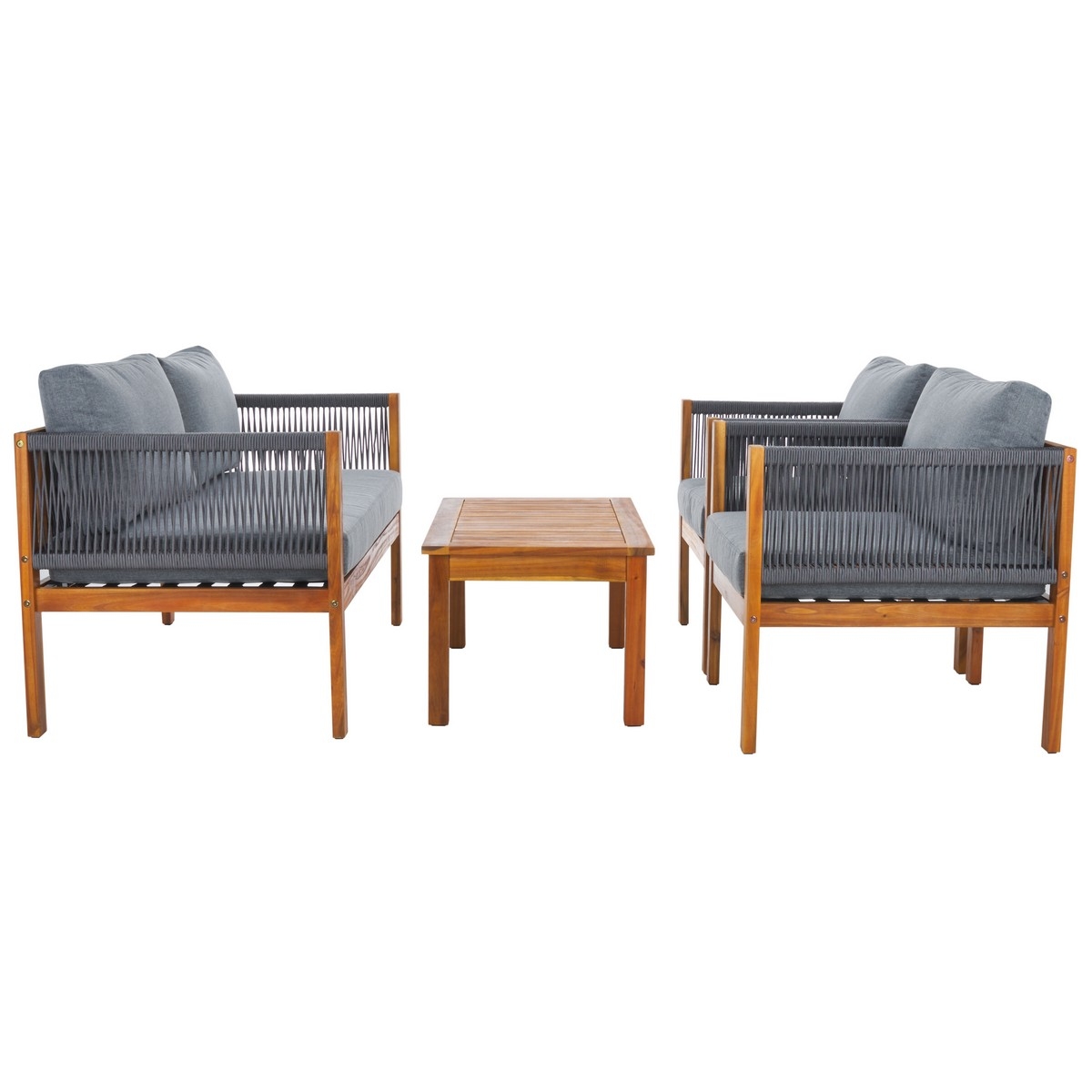 Wilson 4 Pc Living Set - Grey/Grey - Safavieh - Image 2