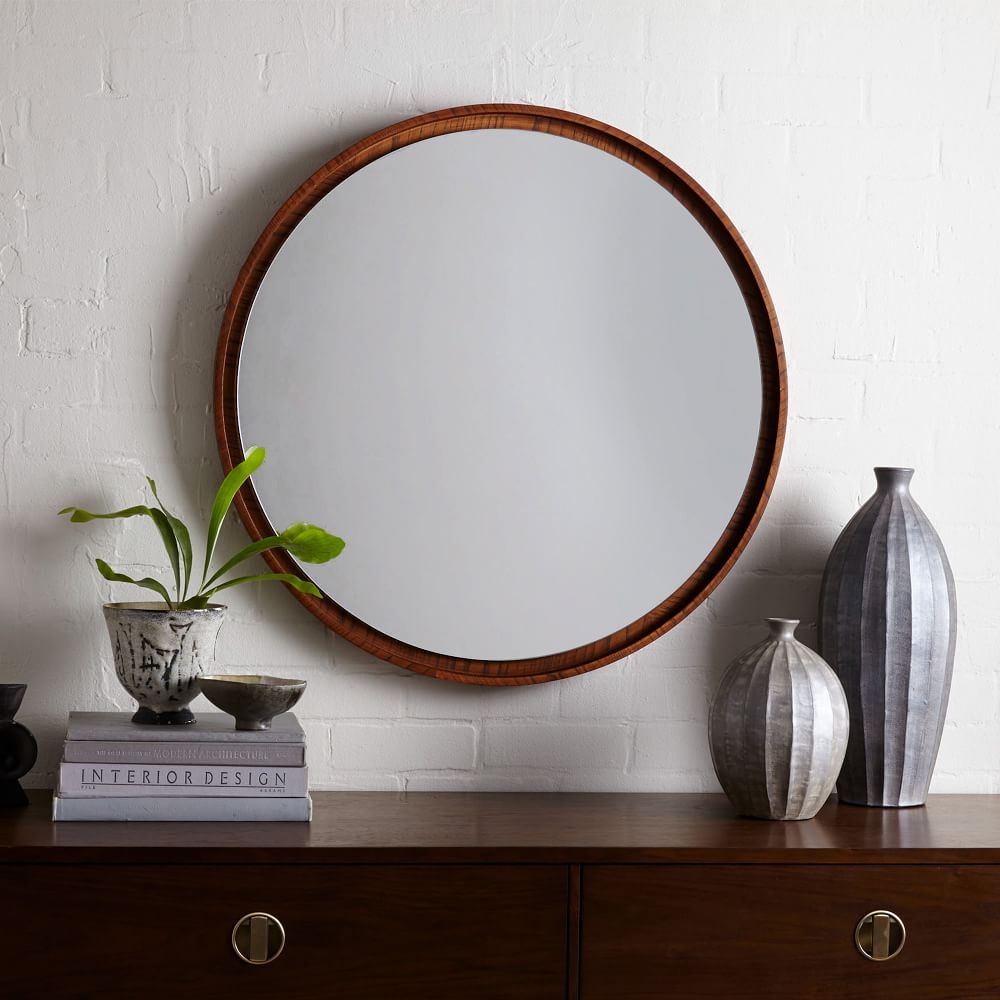 Floating Wood Mirror, Acorn - Image 0