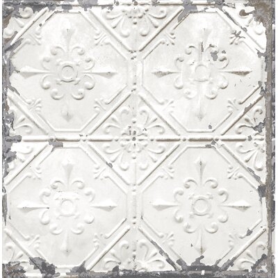 Truro Tin Ceiling Distressed 33' x 20.5" Geometric Tile Wallpaper - Image 0