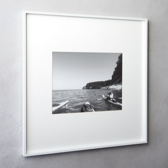 Gallery White Picture Frame with White Mat 11"x14" - Image 0