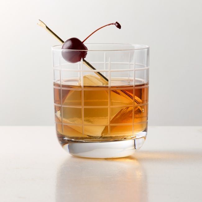 Watson Etched Double Old-Fashioned Glass - Image 0