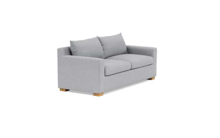 Sloan Sleeper Sleeper Sofa with Grey Gris Fabric, double down blend cushions, and Natural Oak legs - Image 1