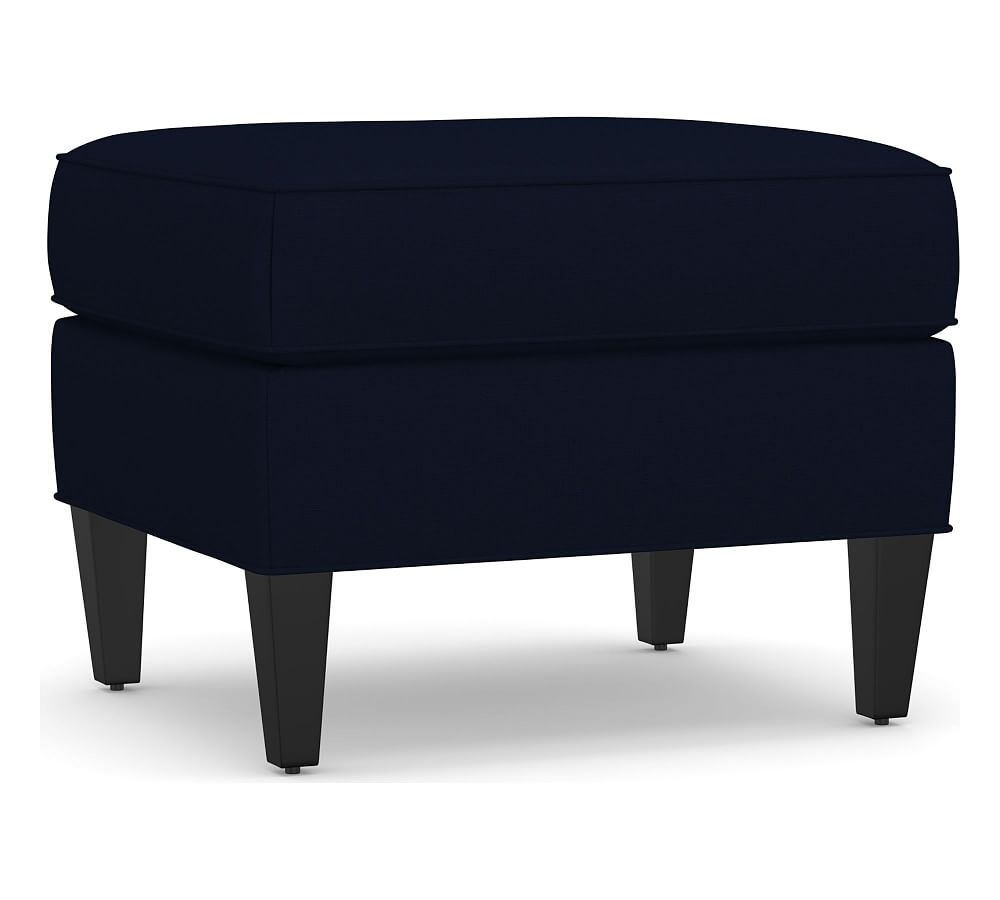 Beverly Upholstered Ottoman, Polyester Wrapped Cushions, Performance Everydaylinen(TM) by Crypton(R) Home Navy - Image 0