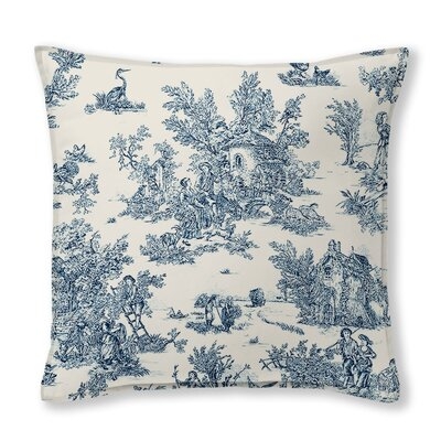 Toile De Jouy Blue/Ivory King Pillow Sham - Image 0