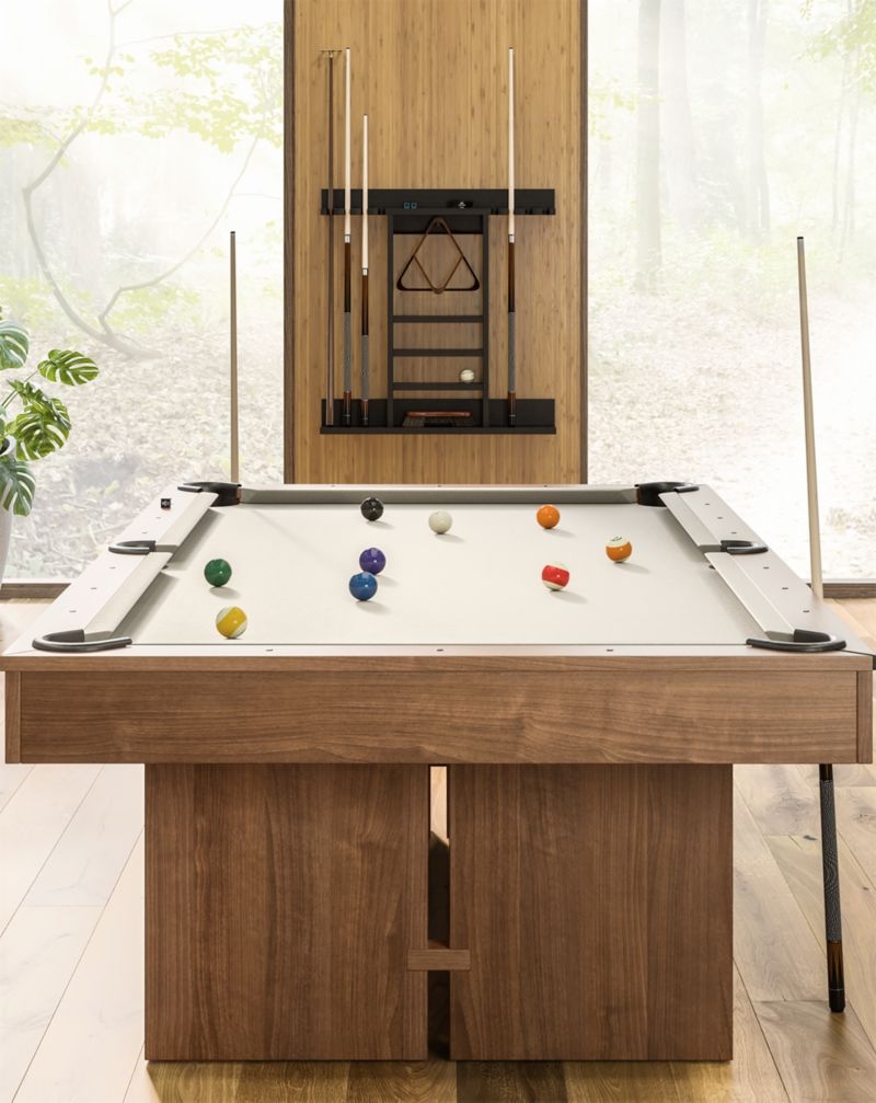 Walnut Pool Table with Wall Rack and Accessories - Image 2