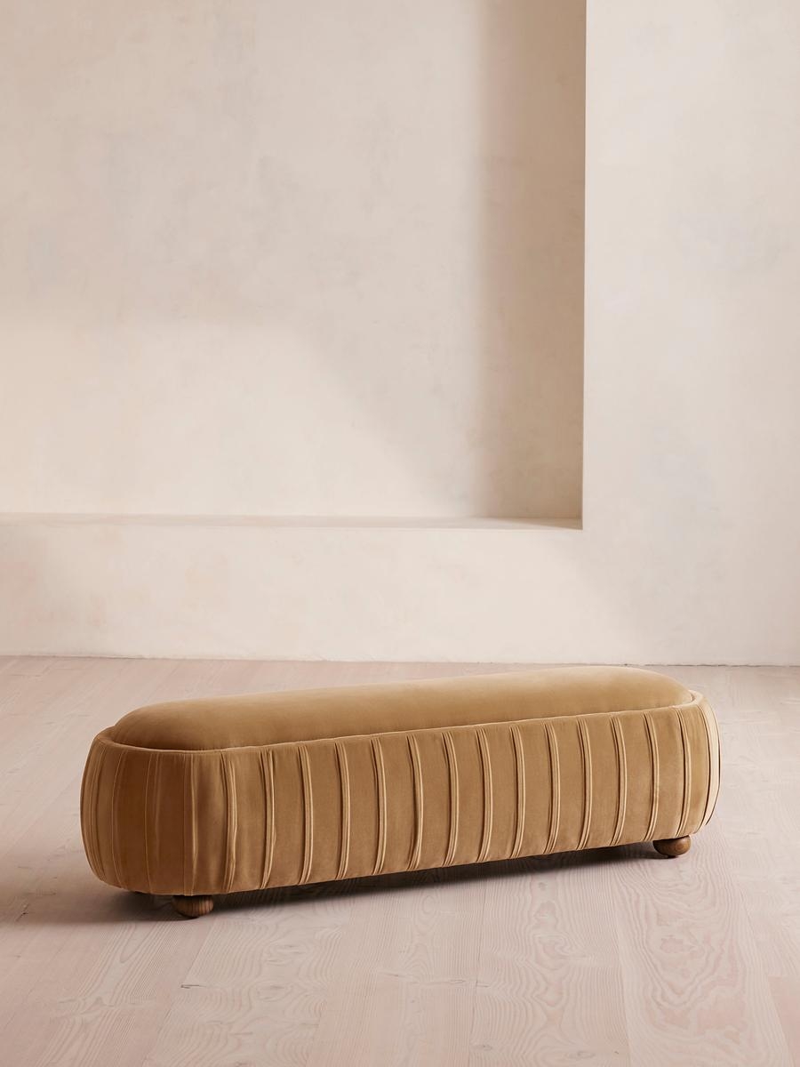 Vivienne Bench, Velvet, Camel, US - Image 0