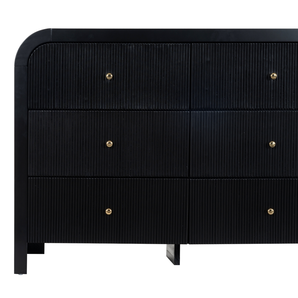 Liabella 9 Drawer Curv Dresser - Black / Gold - Image 2